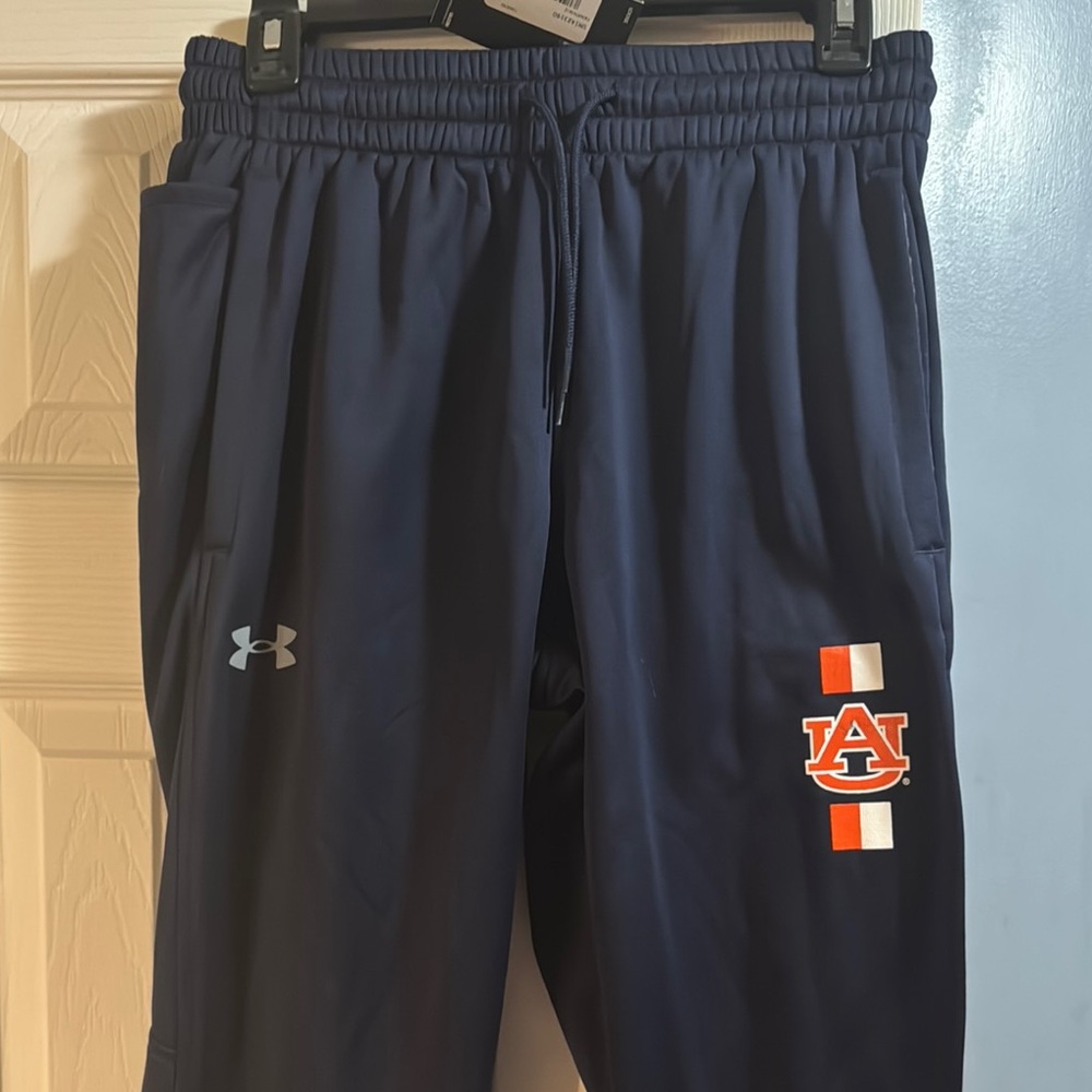 Auburn Tigers Under Armour Blue and Orange Sweatpants with Elastic Waistband